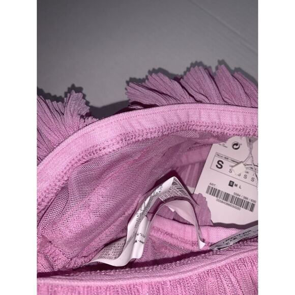 Zara Pink Ruffled Tube Top - Size Small - Picture 9 of 10